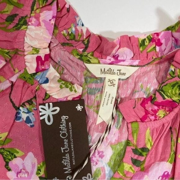 New Matilda Jane Fresh Florals Tiered Ruffle Dress Pink - Picture 4 of 6